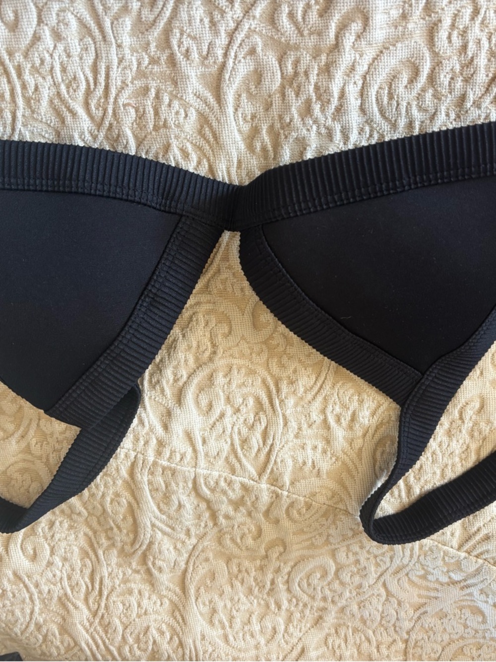 Black Rib-Trim Bikini Top - Women Swim